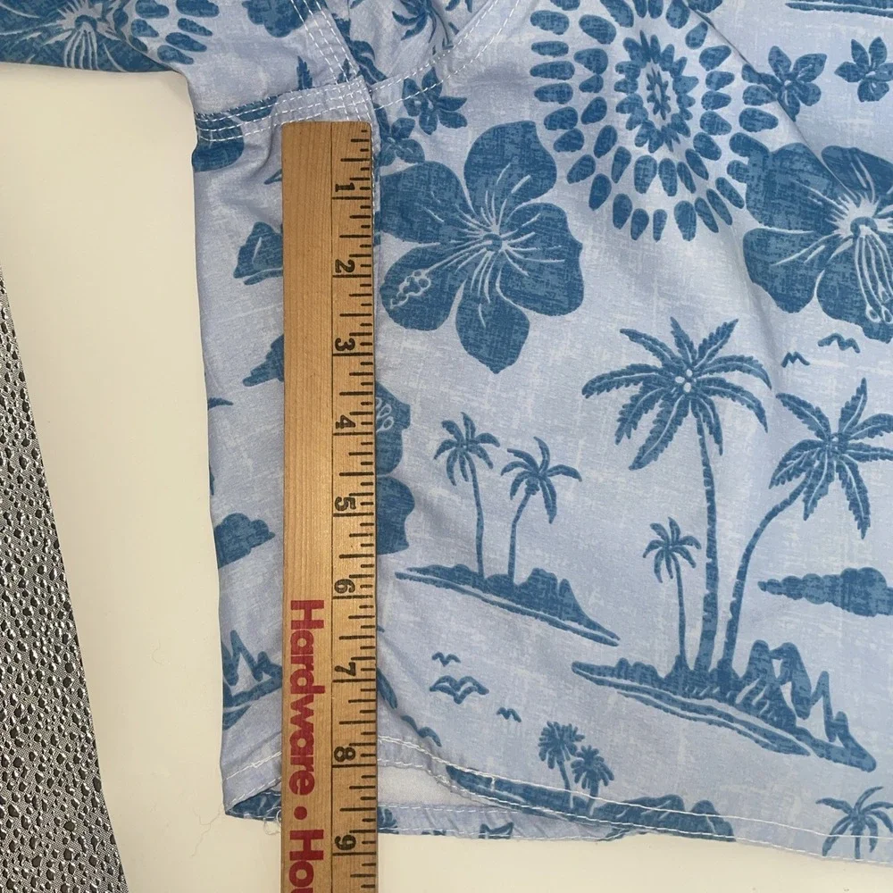 RS Surf Board Shorts Mens Medium‎ Blue Tropical Palm Swim Trunks Surf Coastal